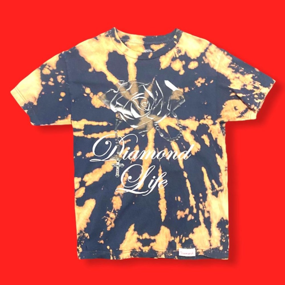 Diamond Supply Co Rose Acid Wash Tee